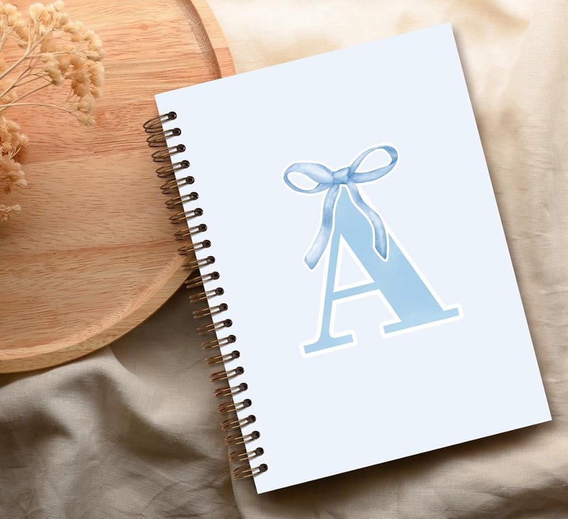 foedor Blue Bow Journal Notebook for Girls,Initial A Journals Personalized Diary Gifts for Teen Girl Kids,Monogrammed Gifts for Women,Trendy Coquette Cute Hardcover Spiral Notebook 5.5 x 8.3 - Image 5